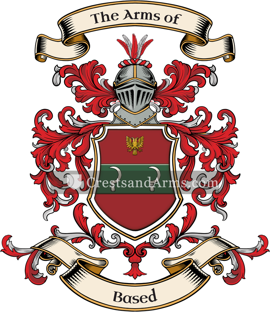 The Based coat of arms, drawn from the recorded blazon