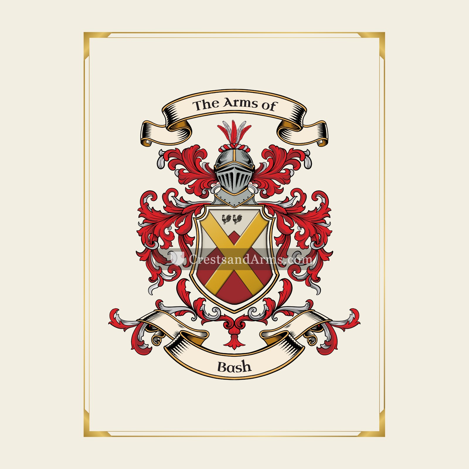 With gold border