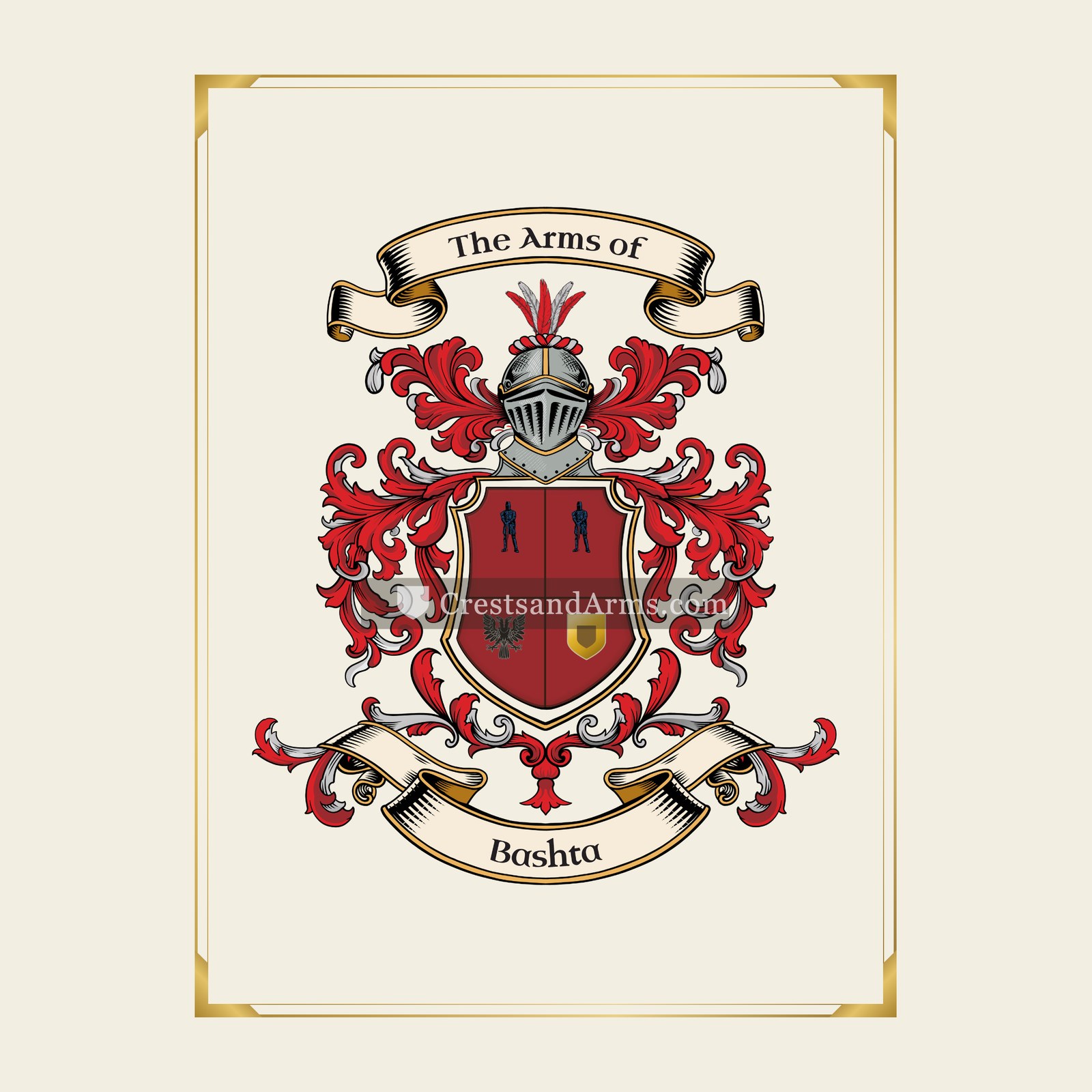 With gold border