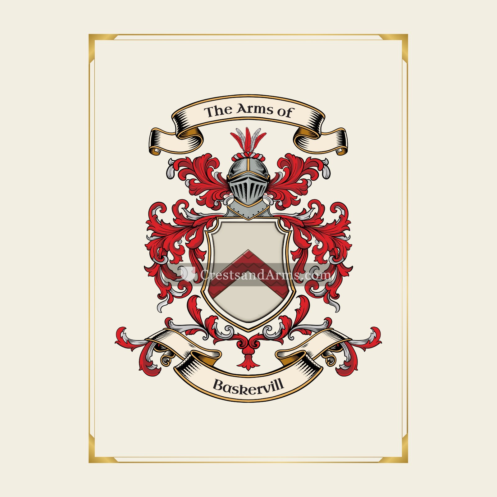 With gold border