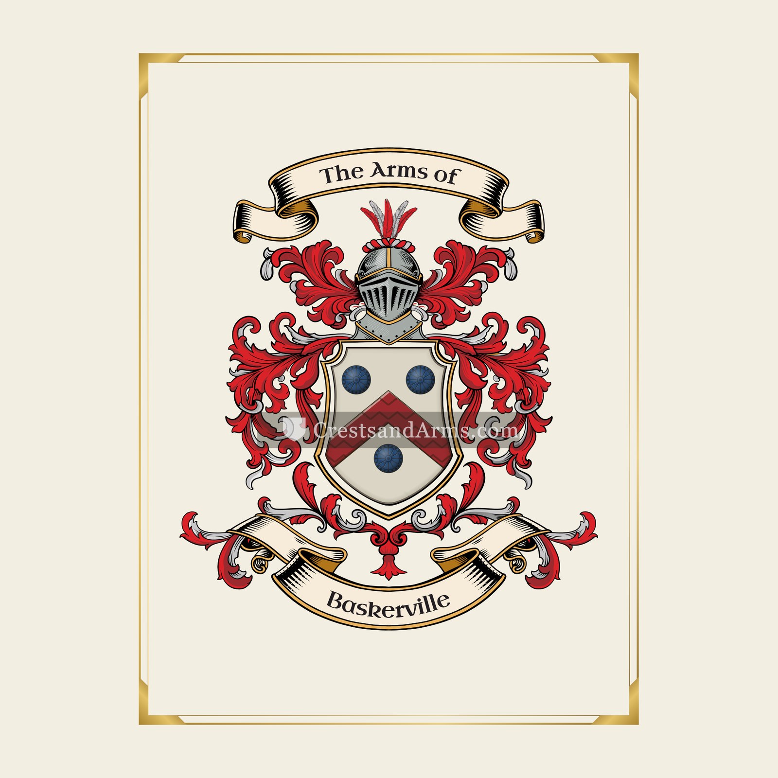 With gold border
