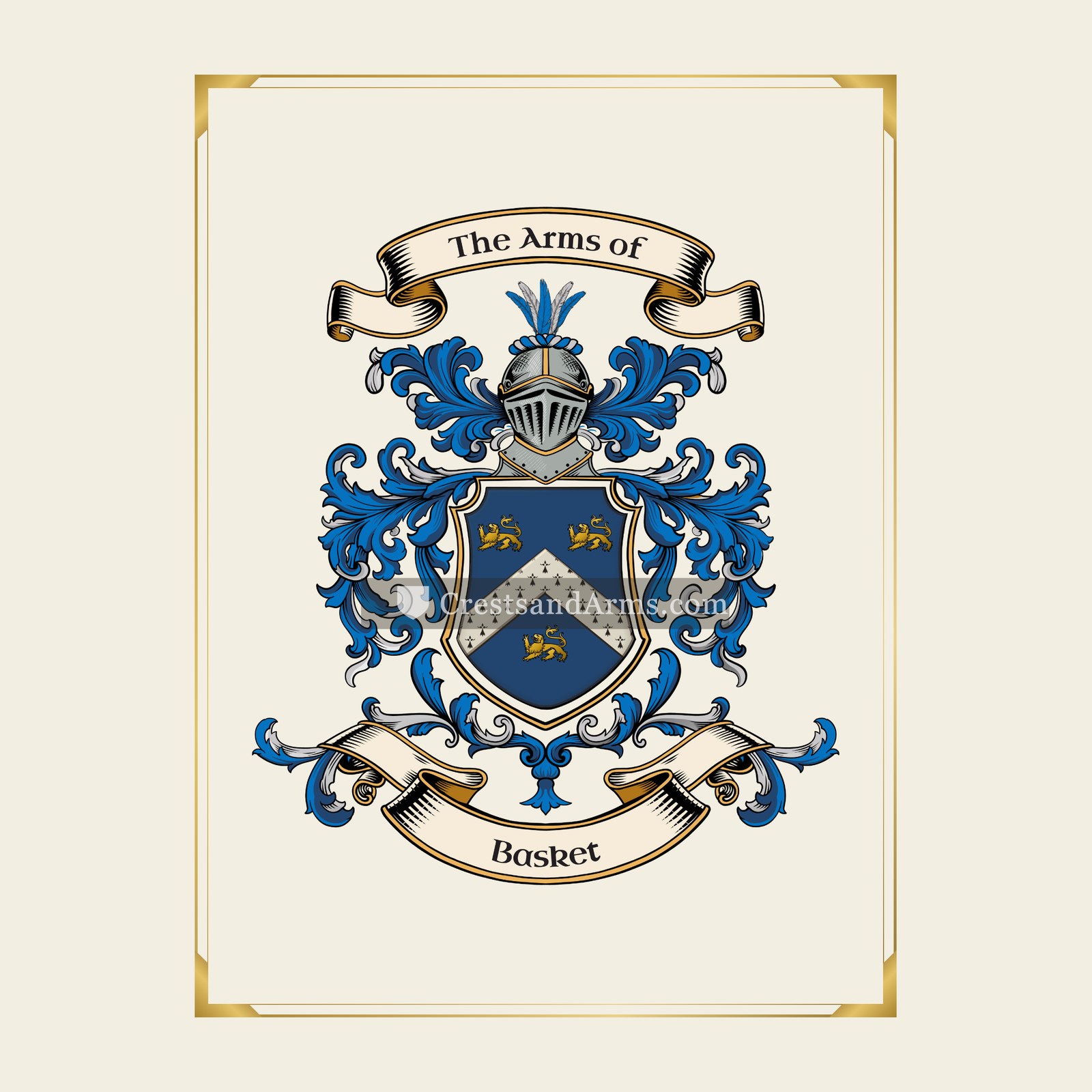 With gold border