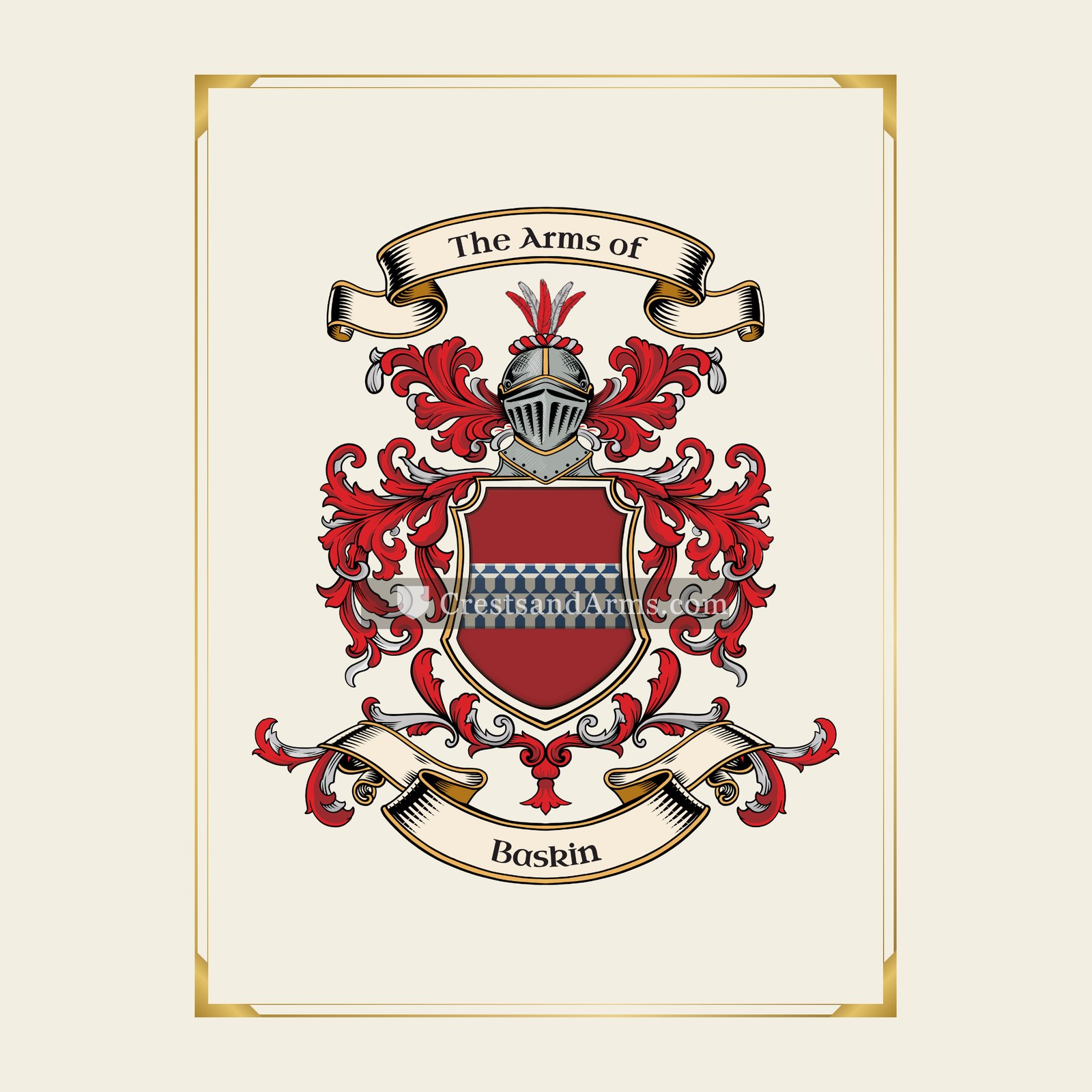 With gold border