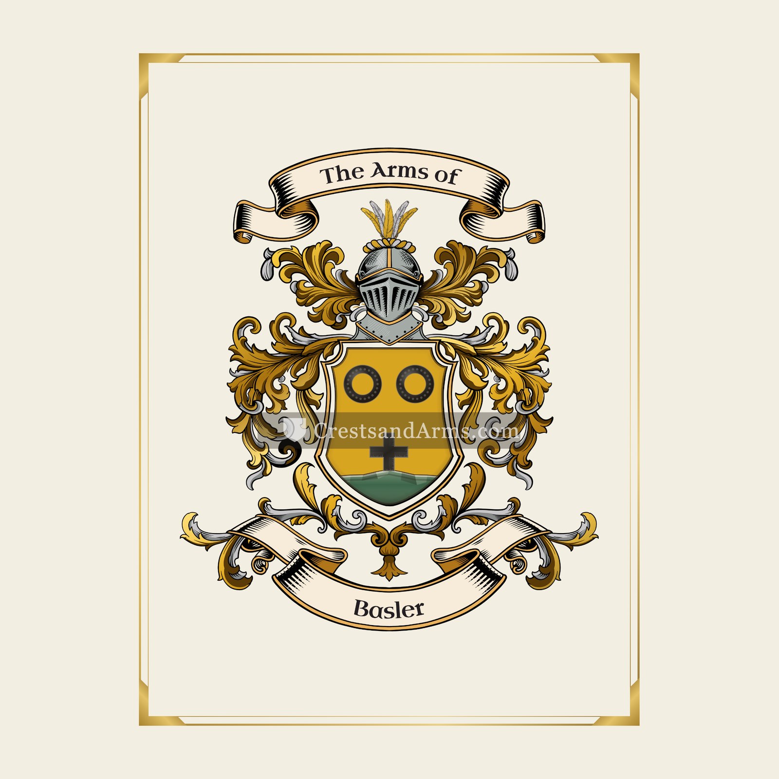 With gold border