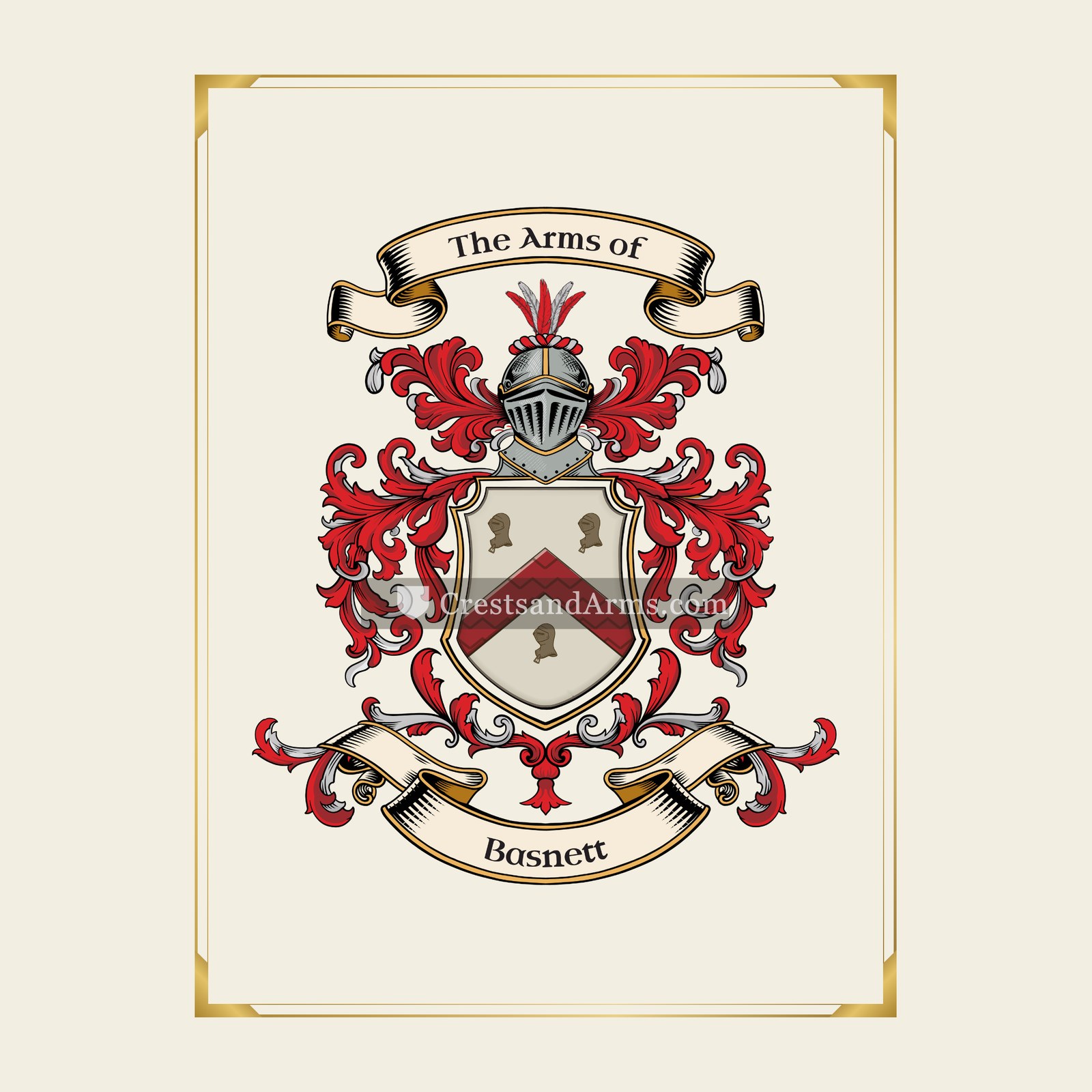 With gold border