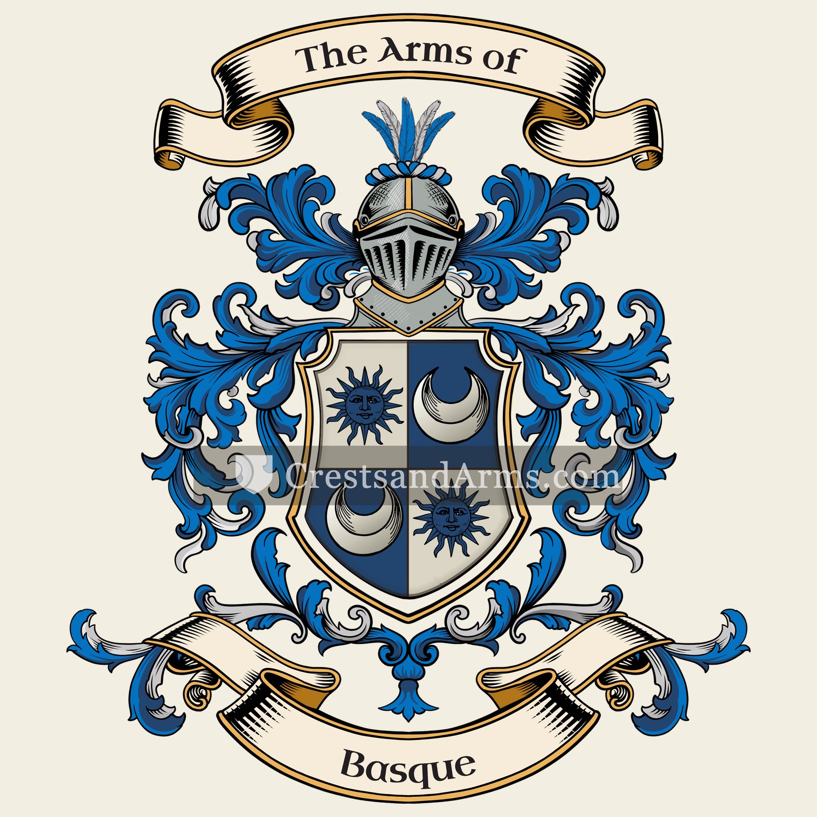 The Basque coat of arms, drawn from the recorded blazon