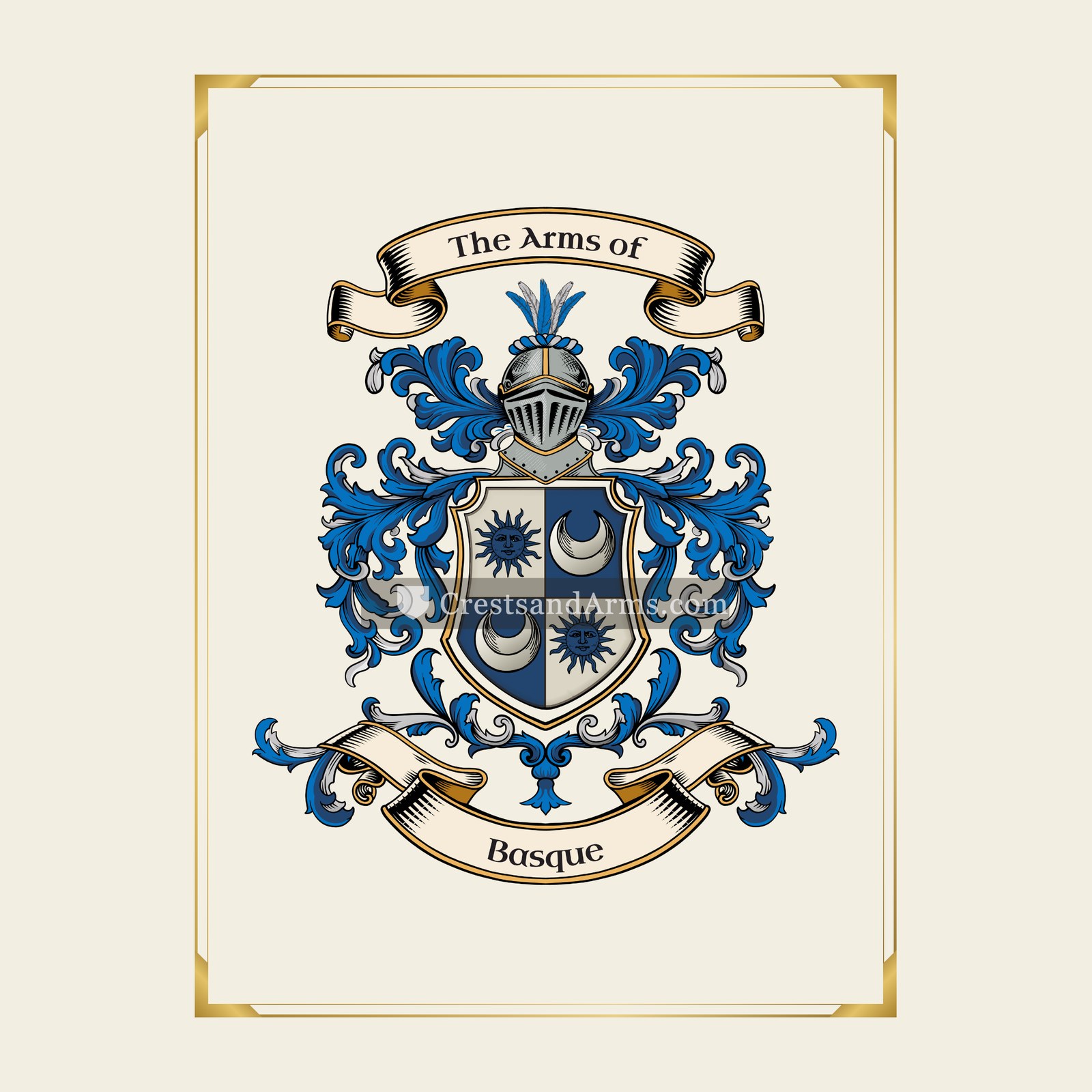 With gold border