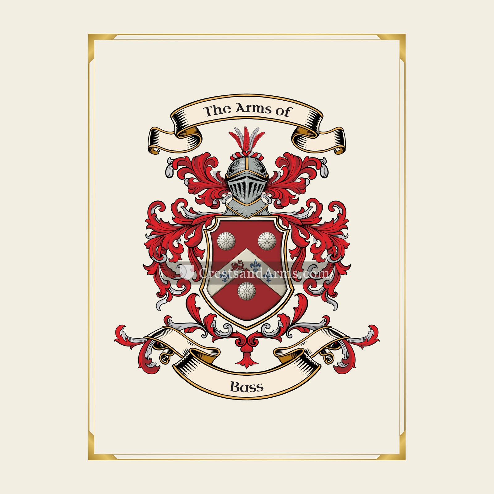 With gold border