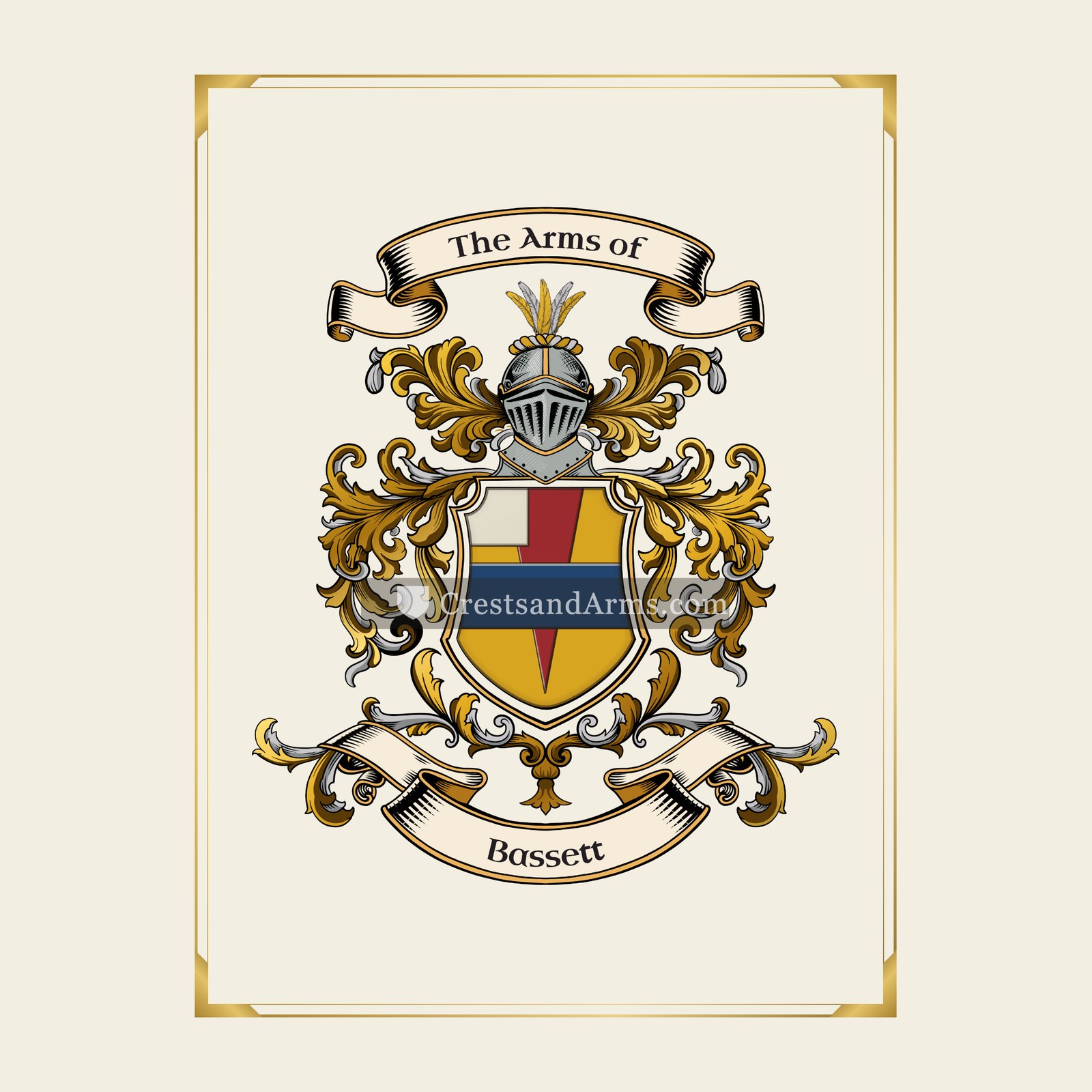 With gold border