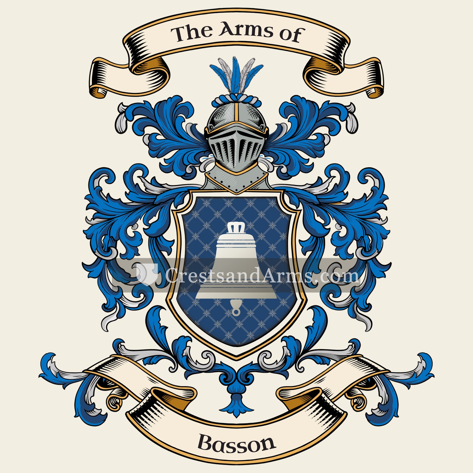 The Basson coat of arms, drawn from the recorded blazon