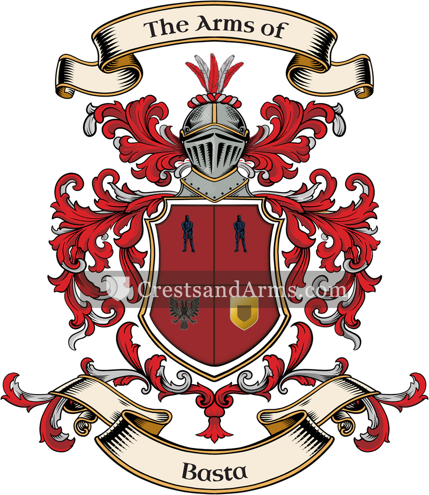 The Basta coat of arms, drawn from the recorded blazon