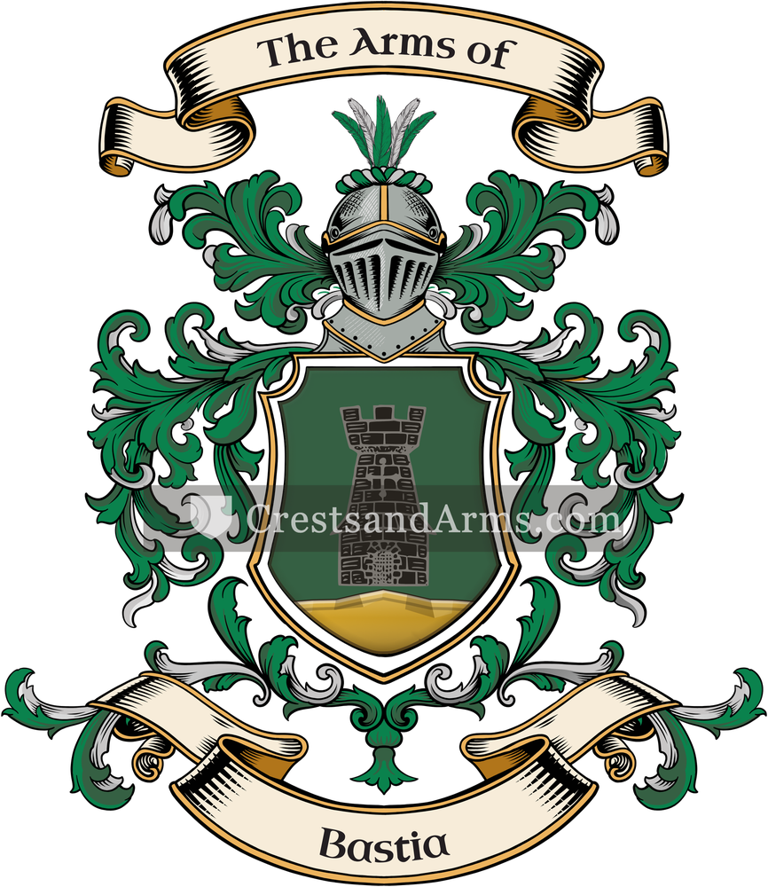 The Bastia coat of arms, drawn from the recorded blazon