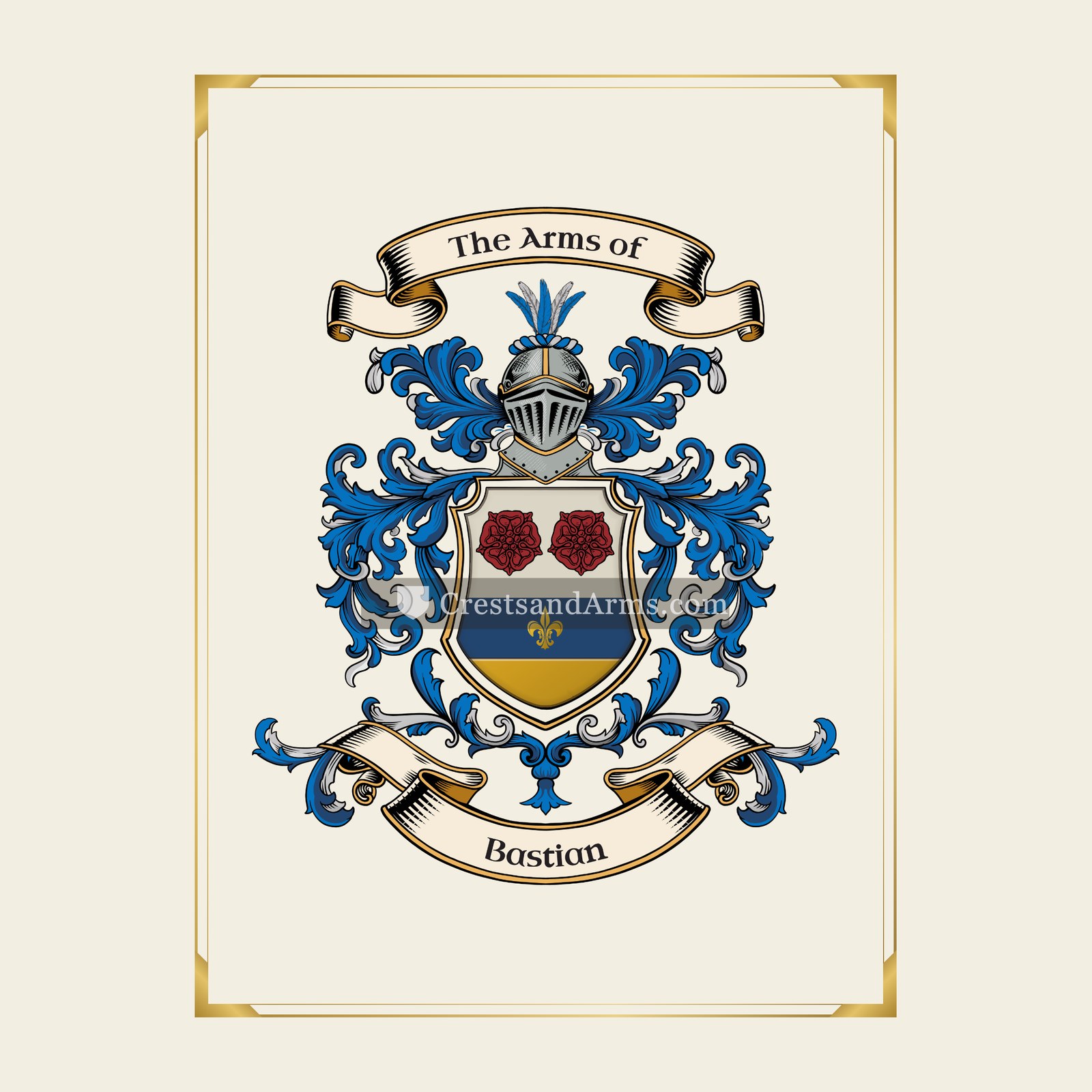 With gold border