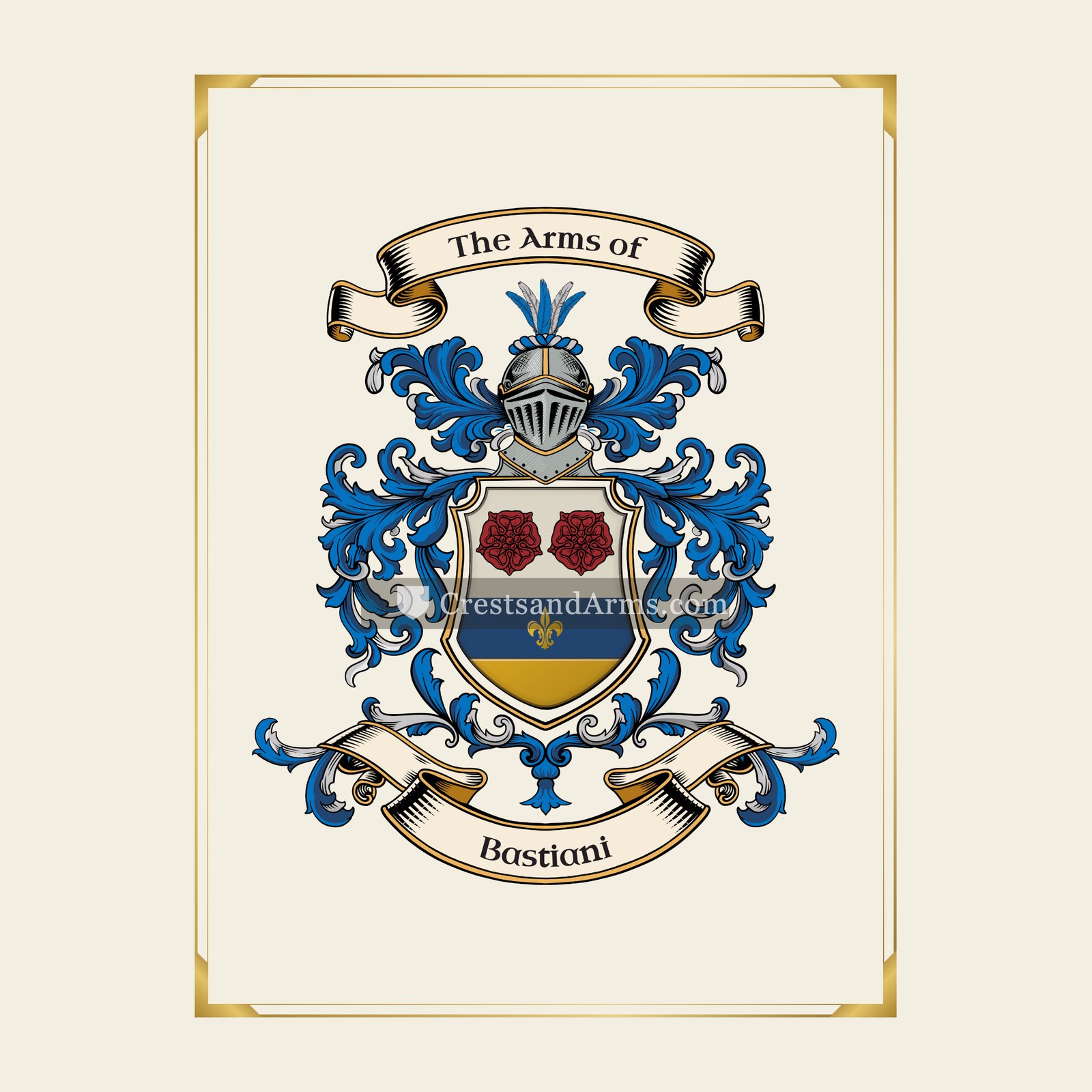 With gold border