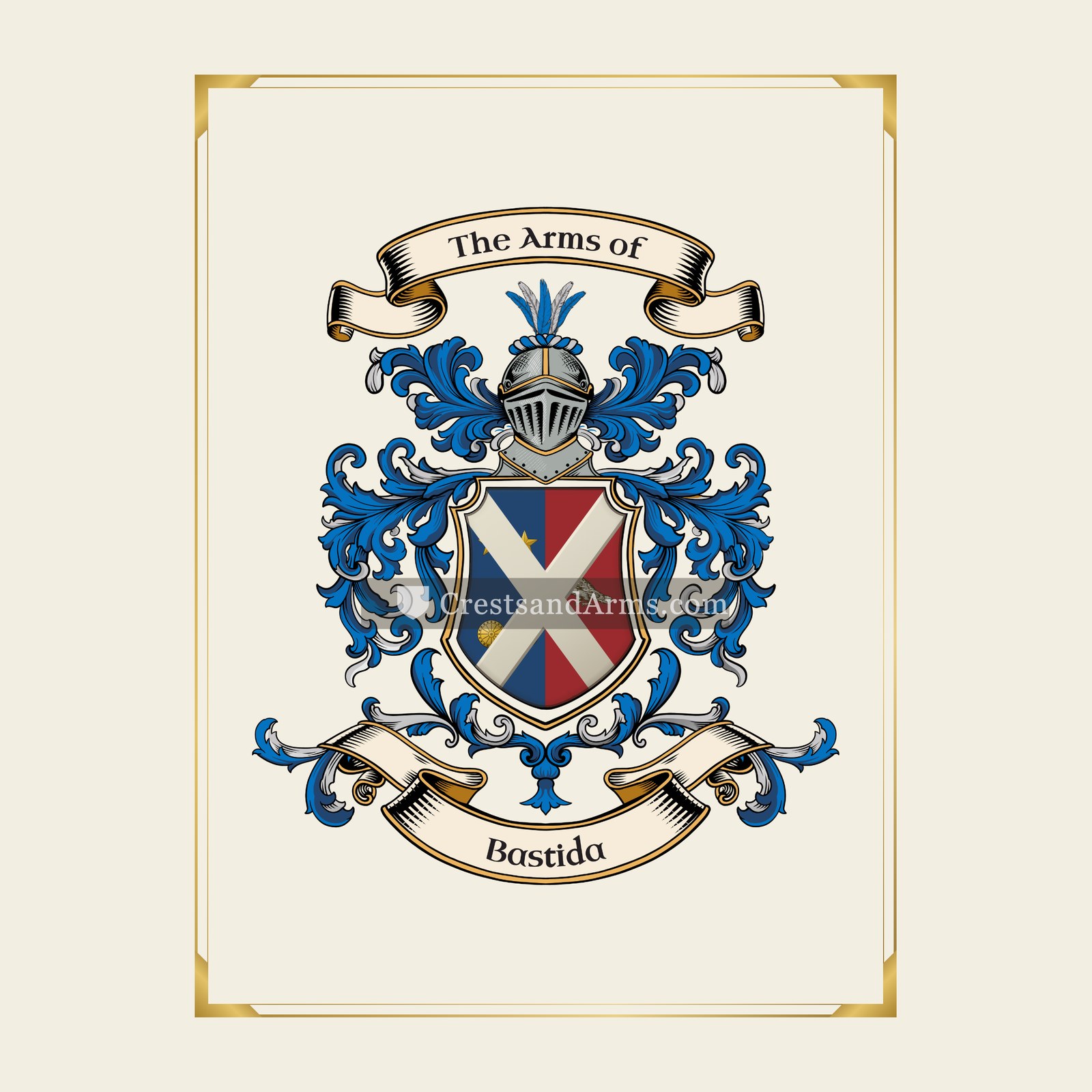With gold border