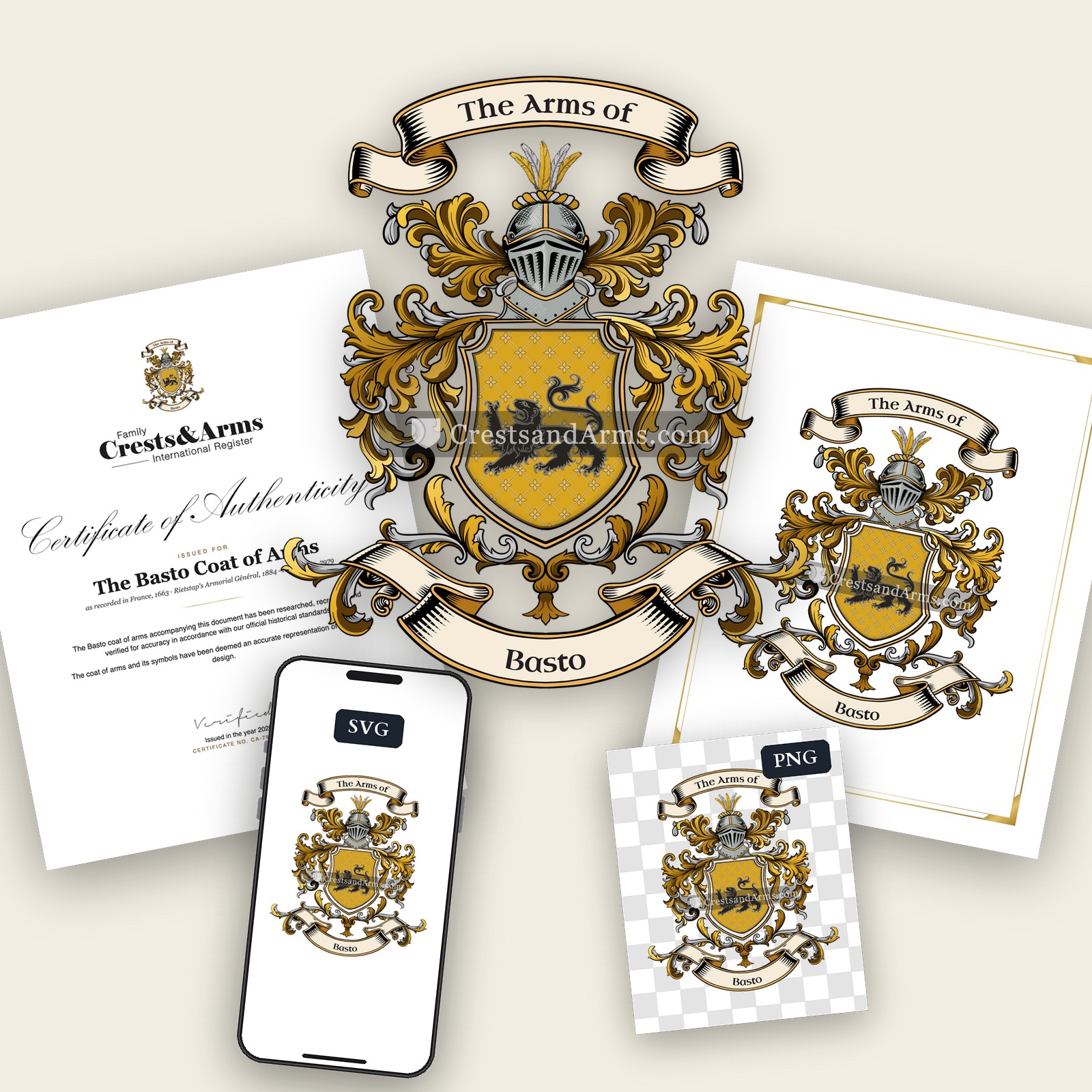The Basto arms on the coat of arms — digital pack