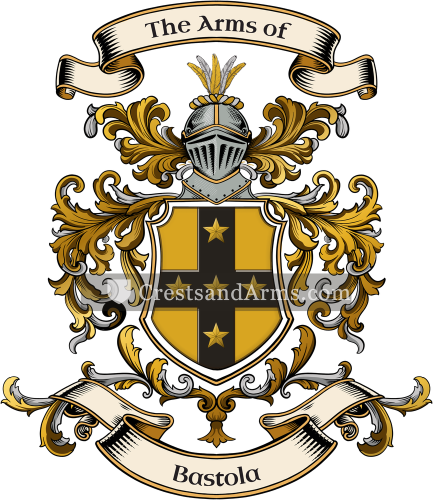 The Bastola coat of arms, drawn from the recorded blazon