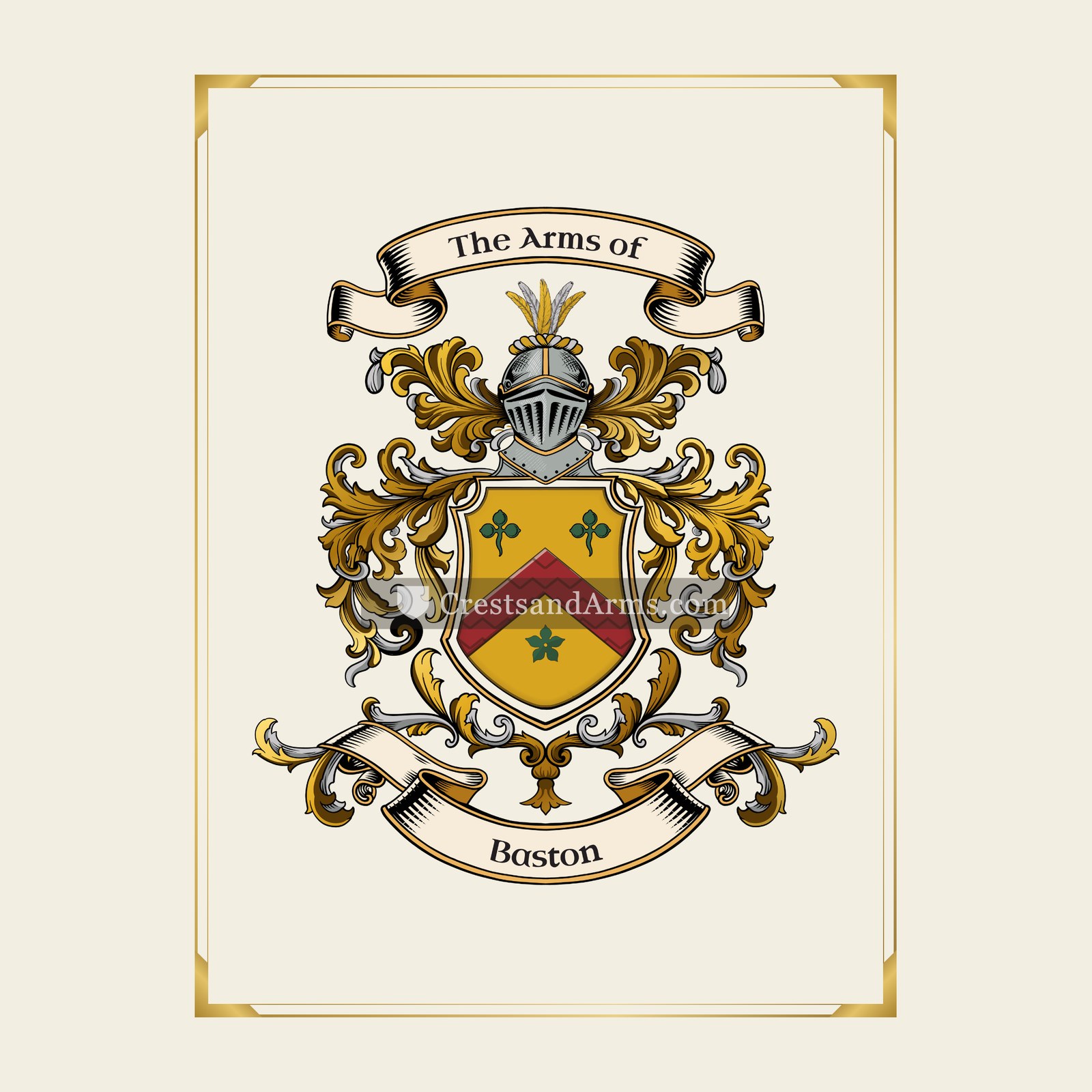 With gold border