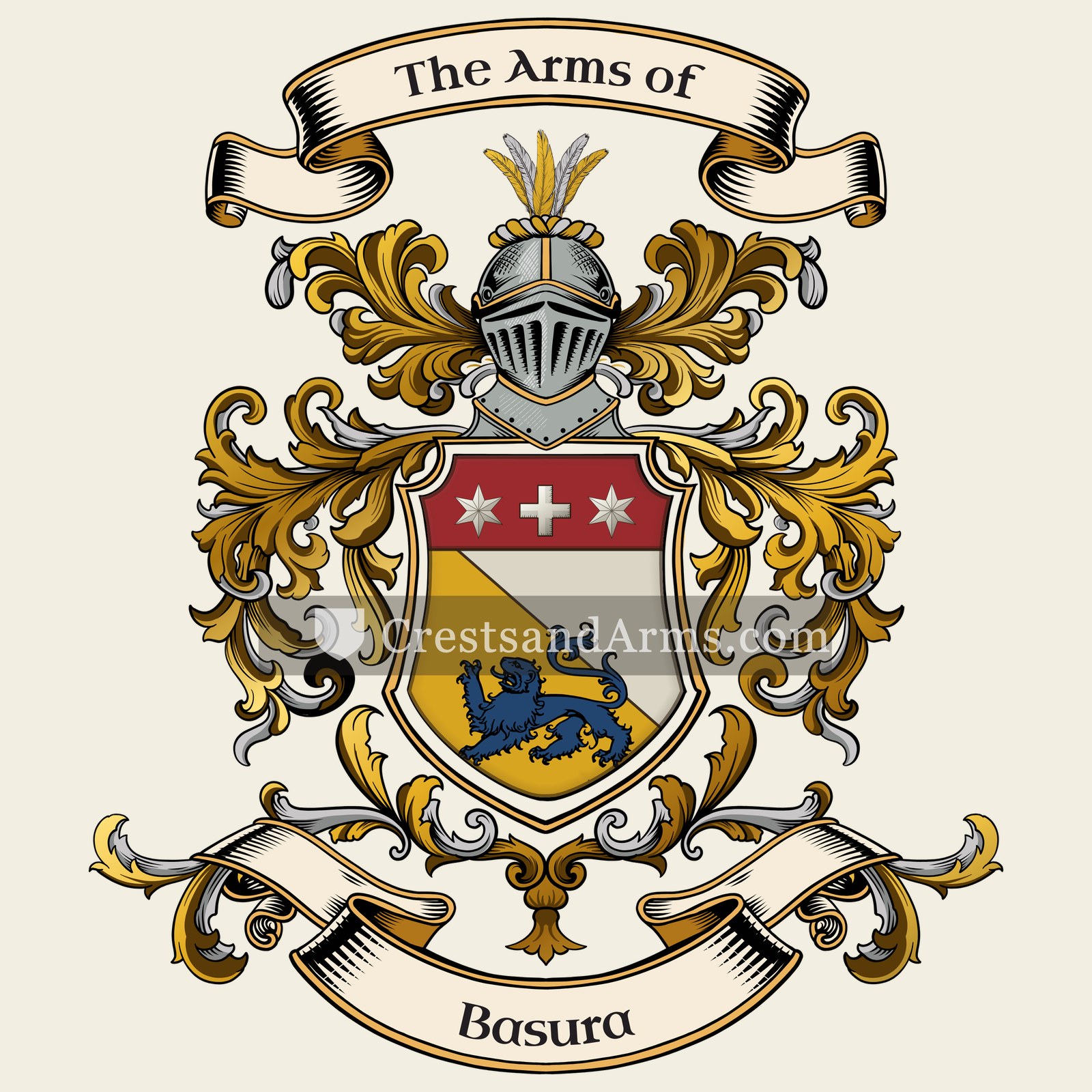 The Basura coat of arms, drawn from the recorded blazon