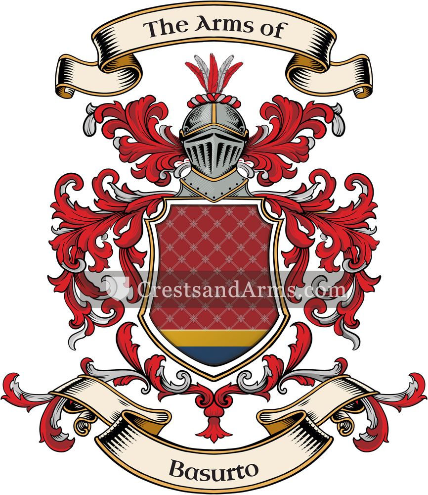 The Basurto coat of arms, drawn from the recorded blazon