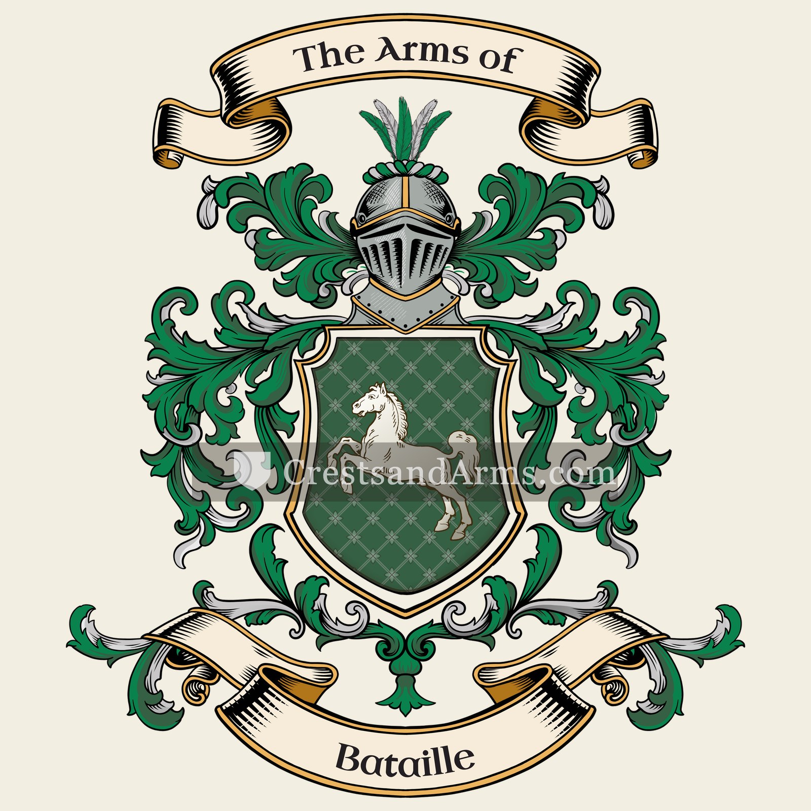 The Bataille coat of arms, drawn from the recorded blazon