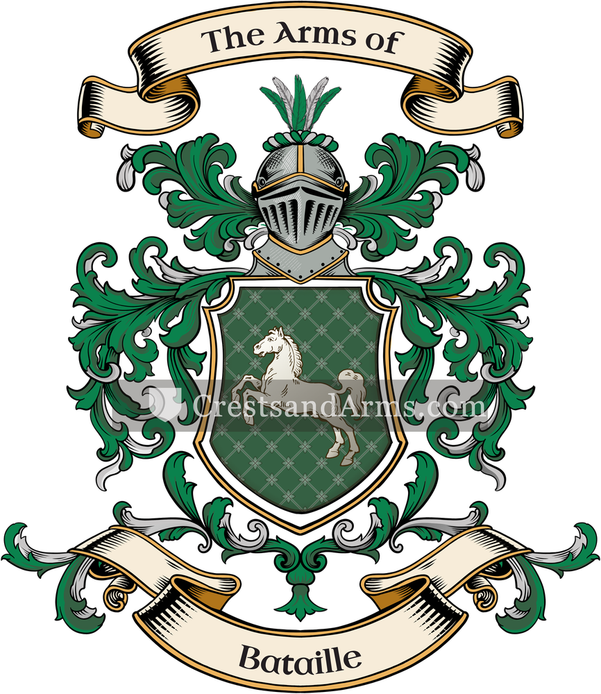 The Bataille coat of arms, drawn from the recorded blazon