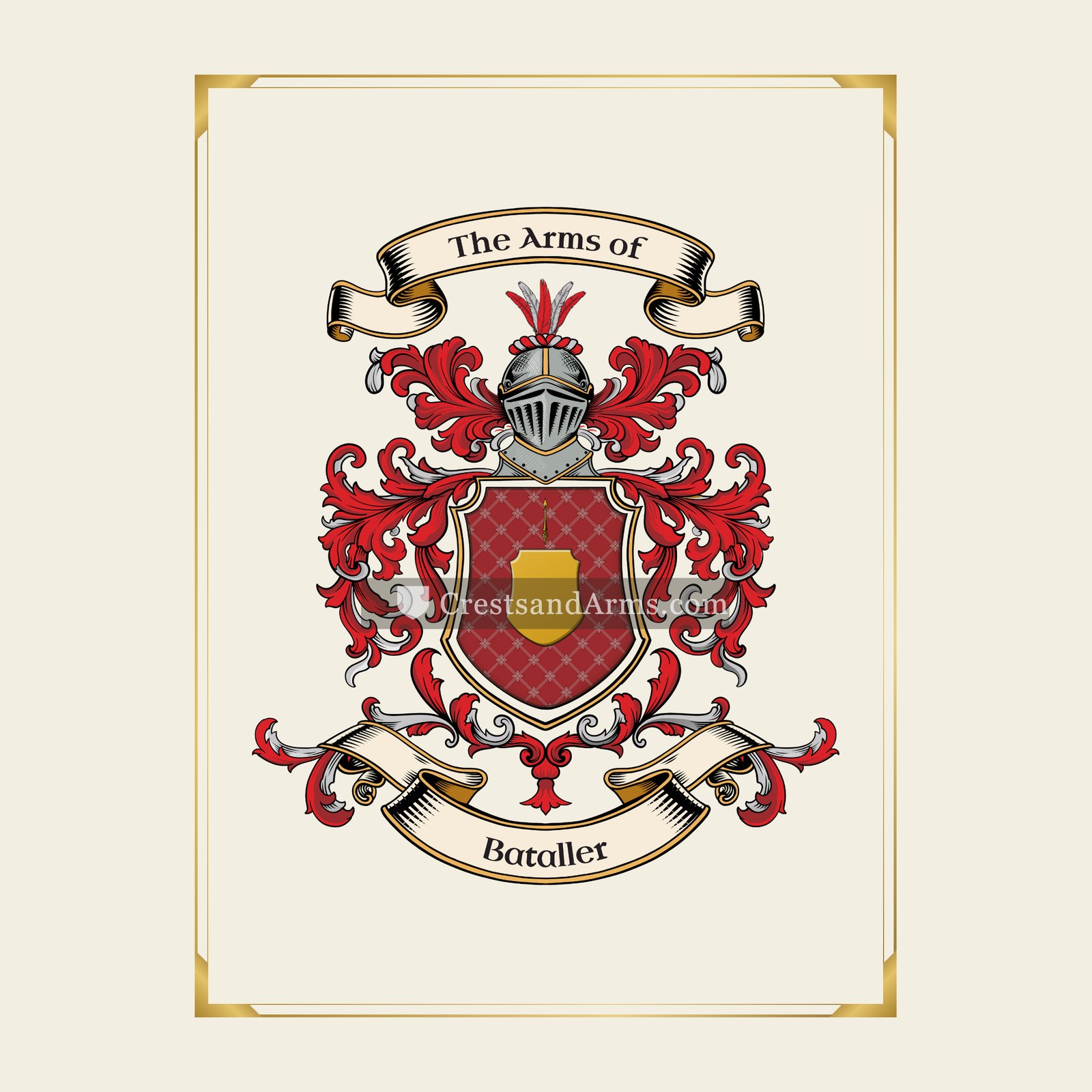 With gold border