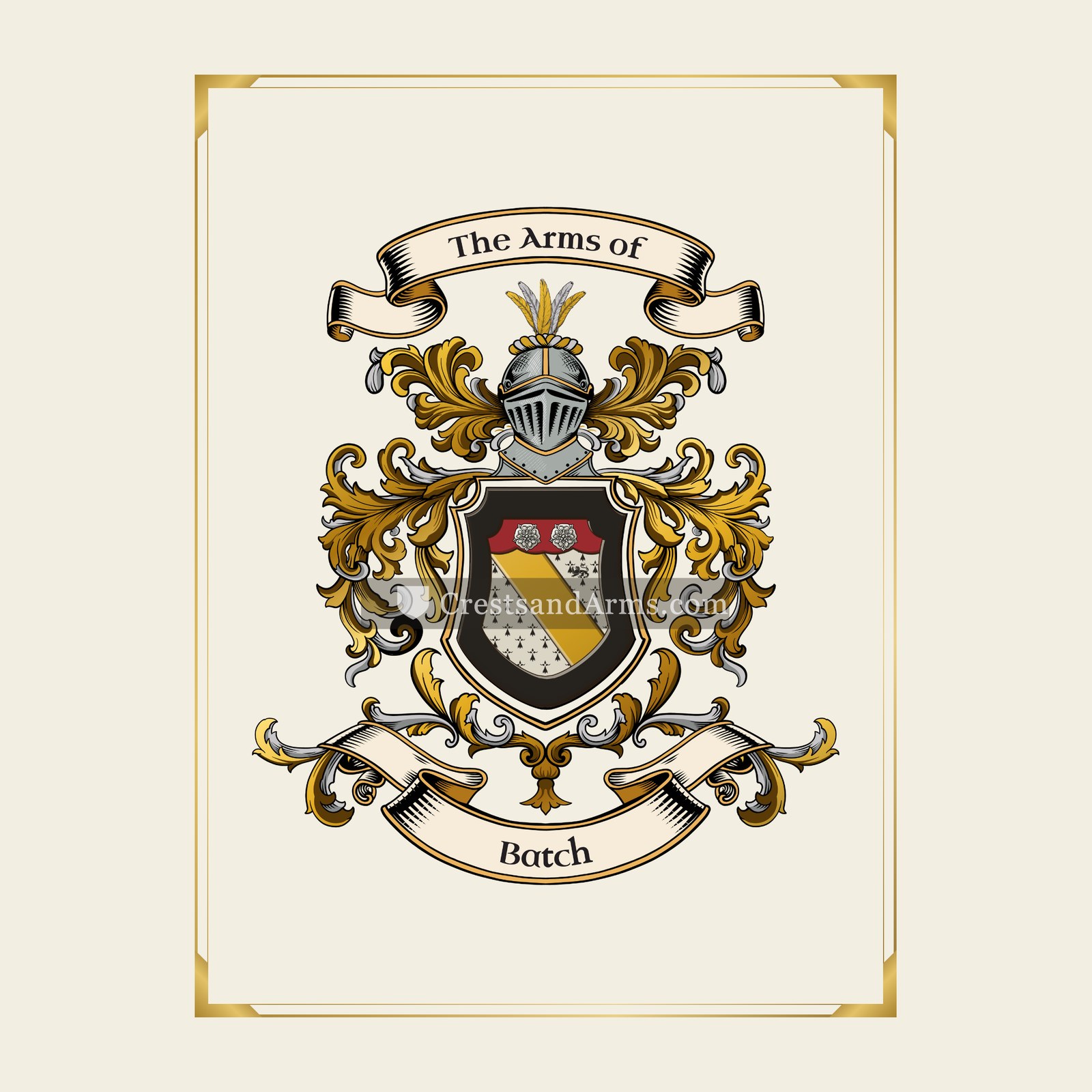 With gold border