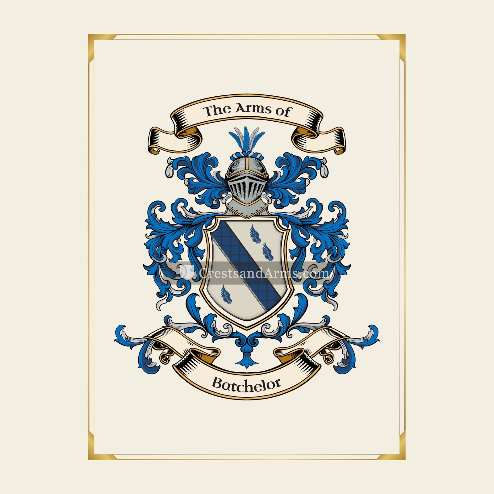 With gold border