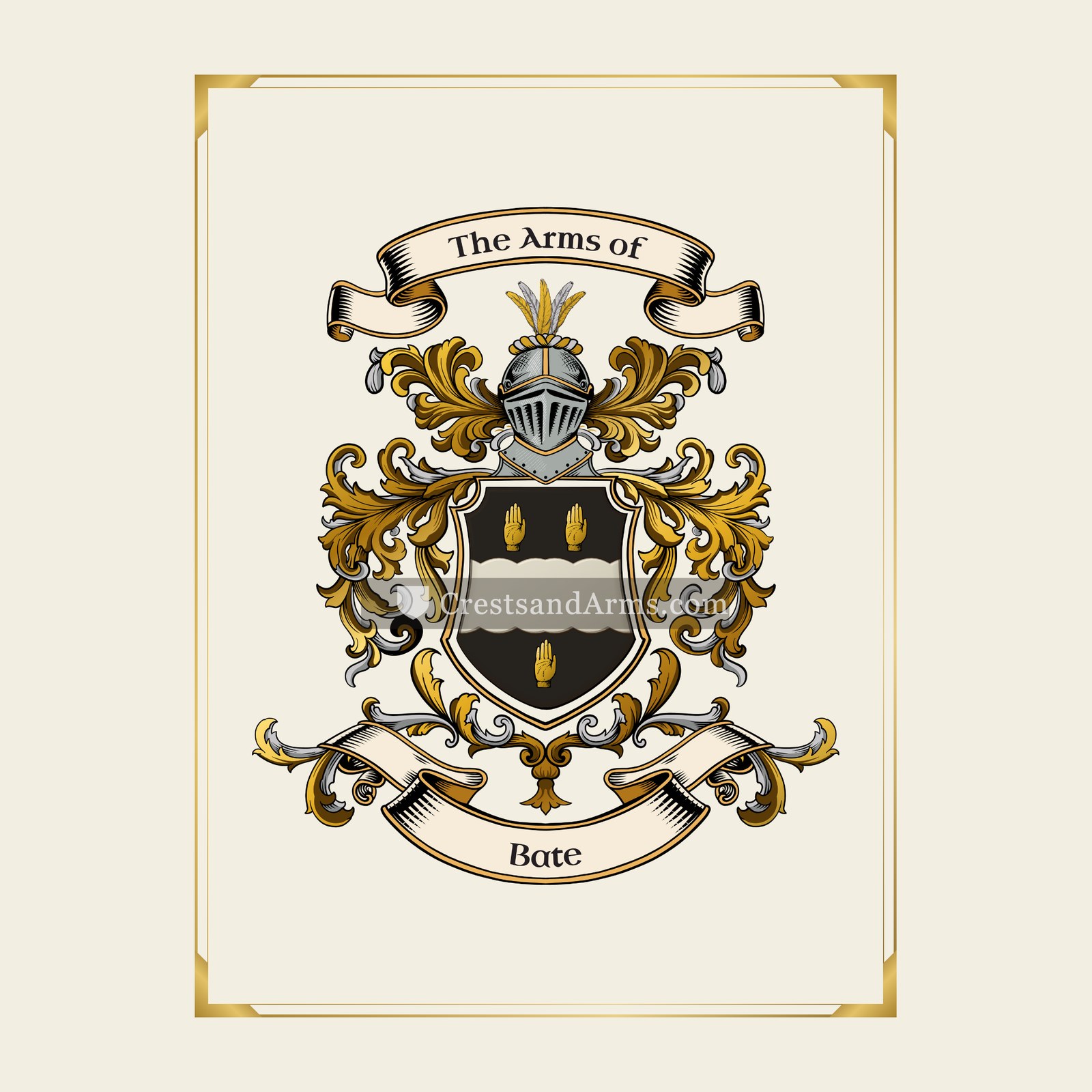 With gold border
