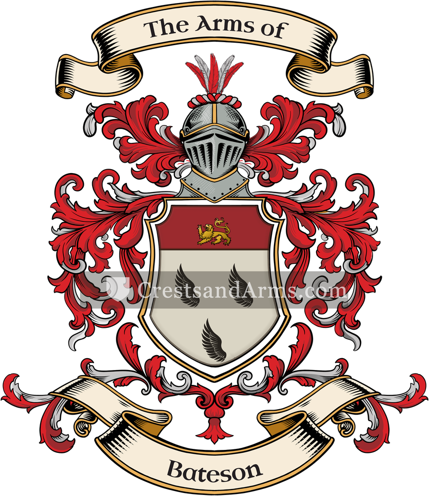 The Bateson coat of arms, drawn from the recorded blazon