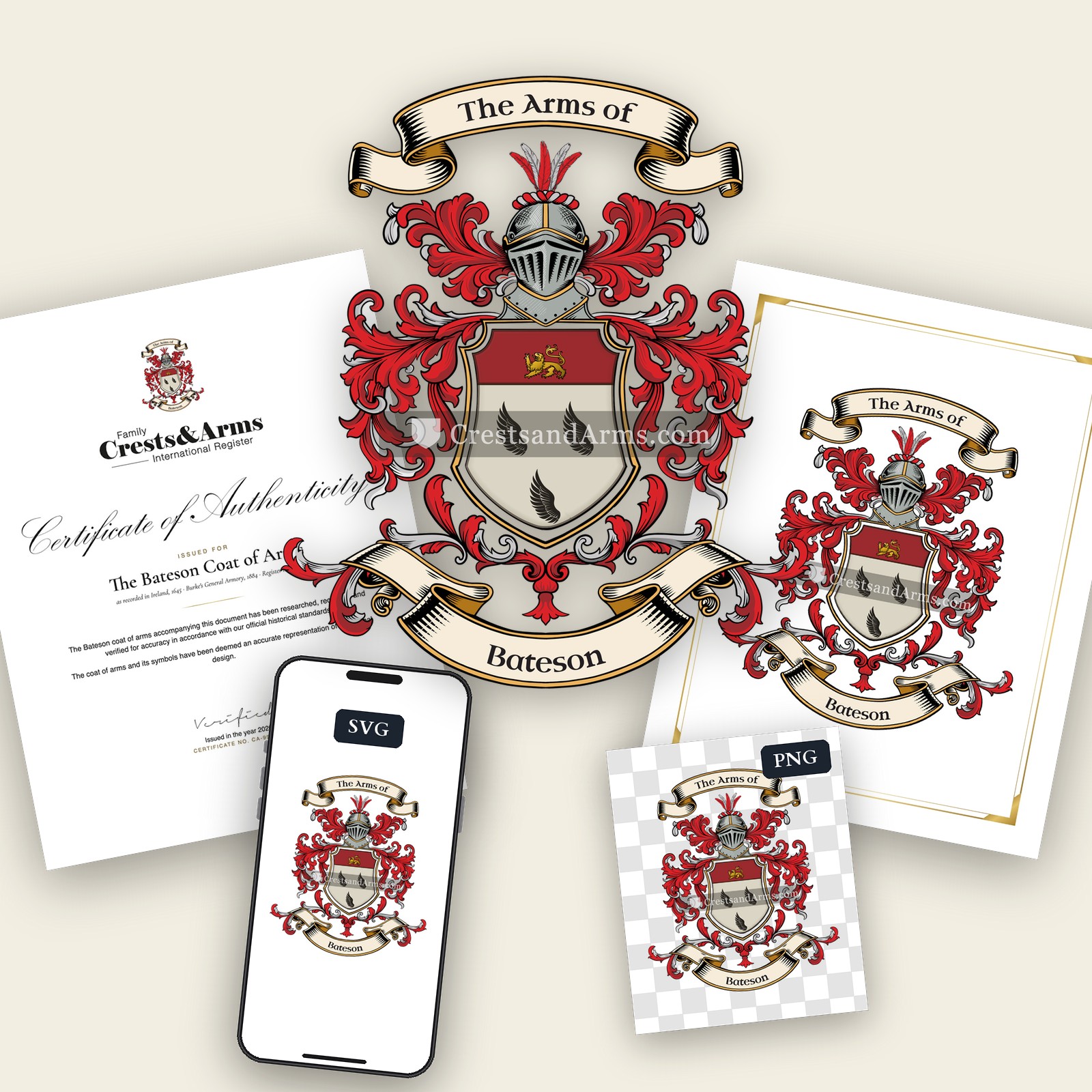 The Bateson arms on the coat of arms — digital pack