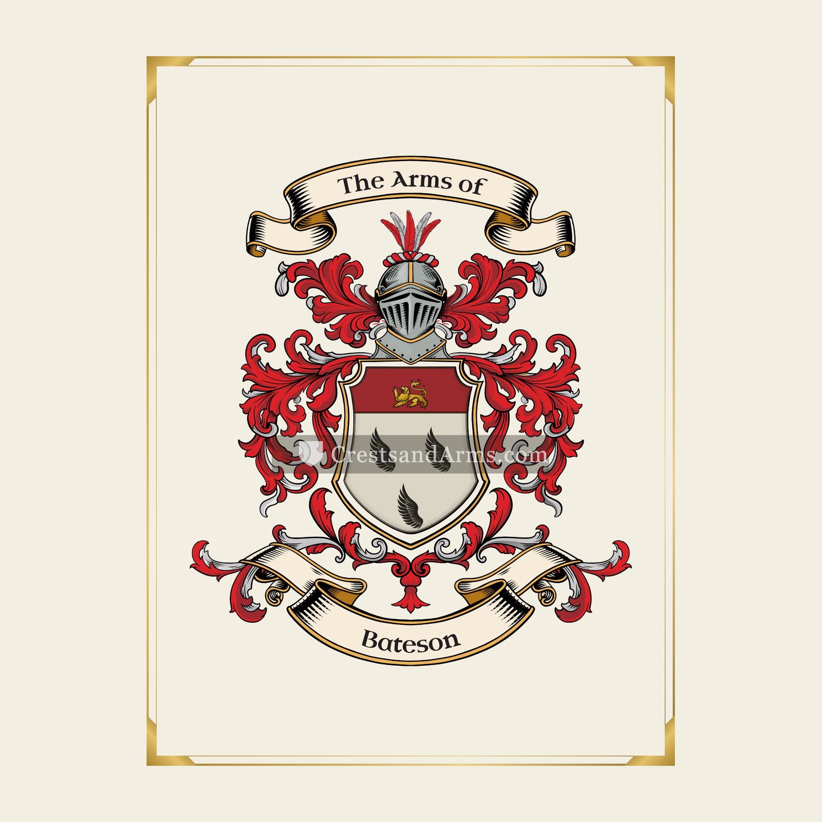 With gold border