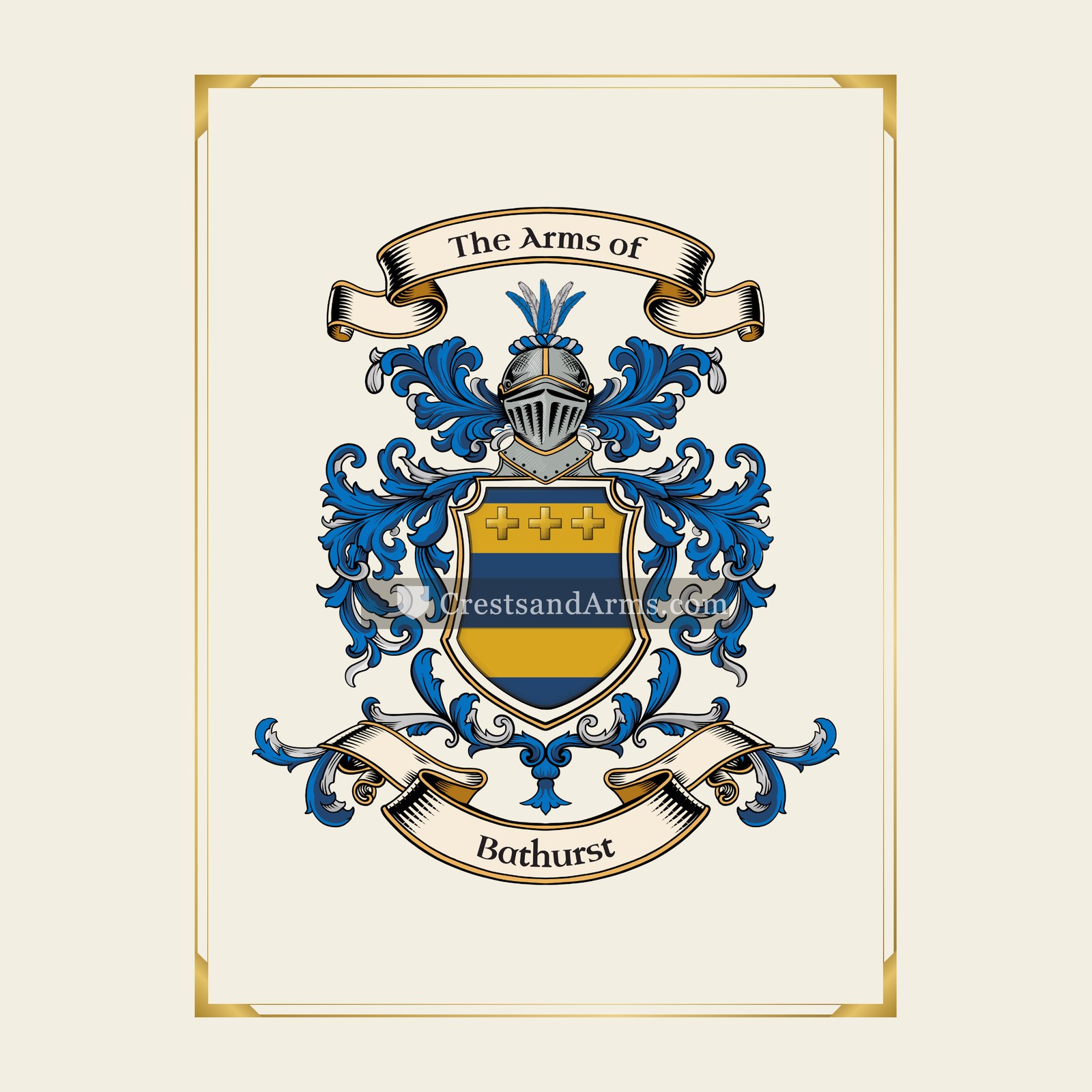 With gold border