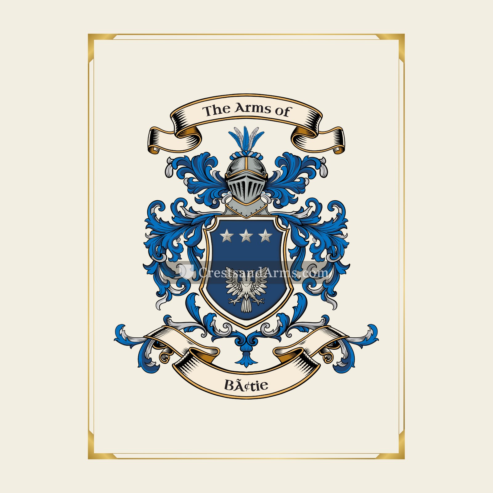 With gold border