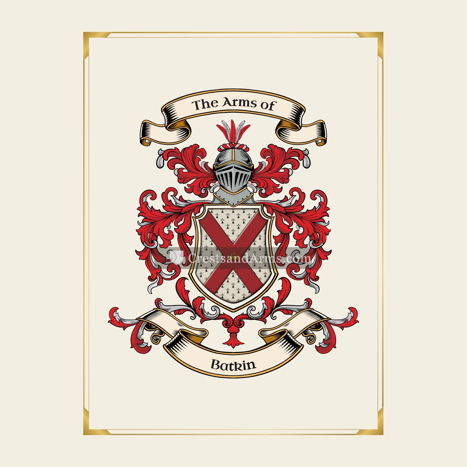 With gold border