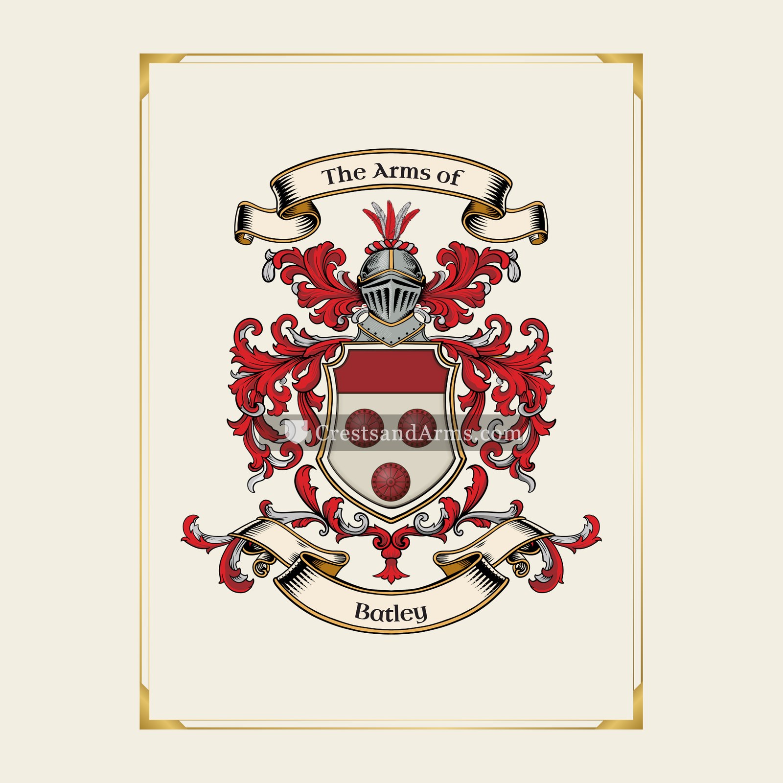 With gold border
