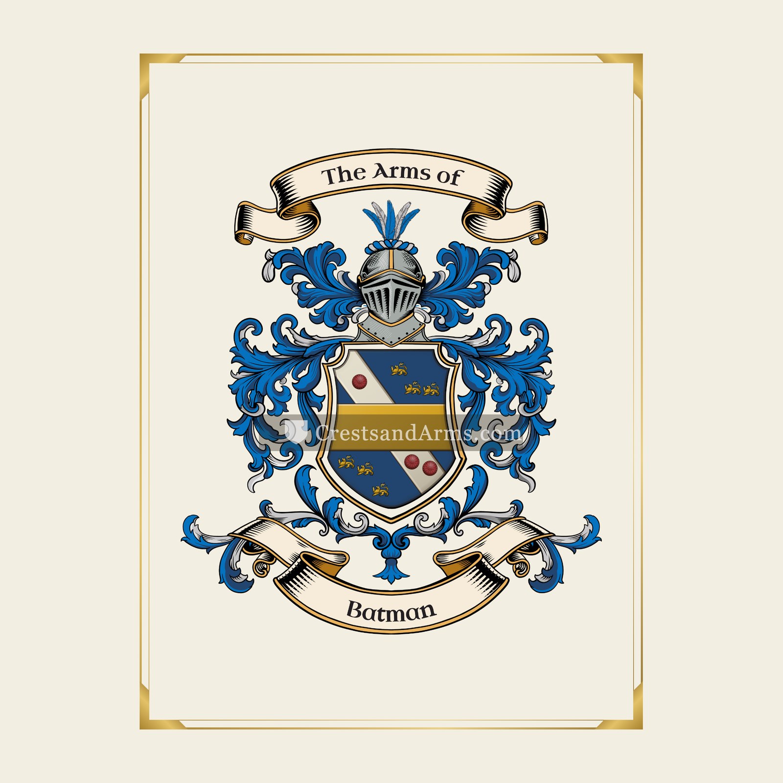 With gold border