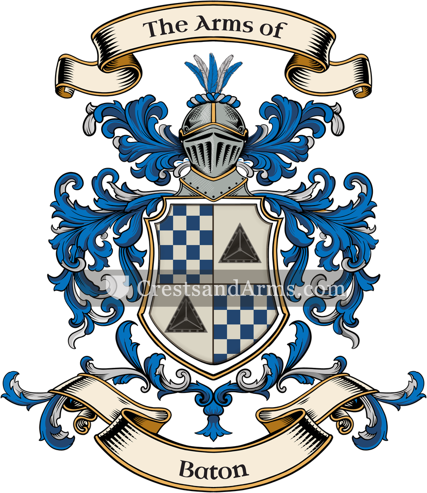 The Baton coat of arms, drawn from the recorded blazon