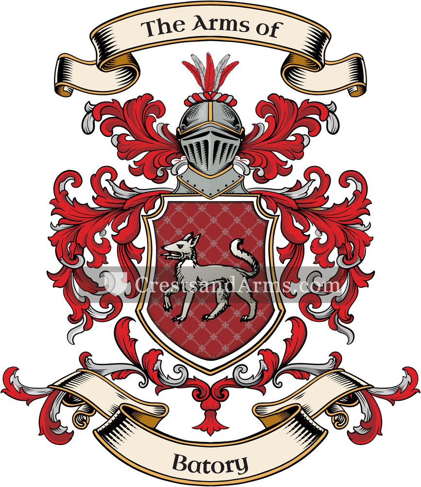 The Batory coat of arms, drawn from the recorded blazon