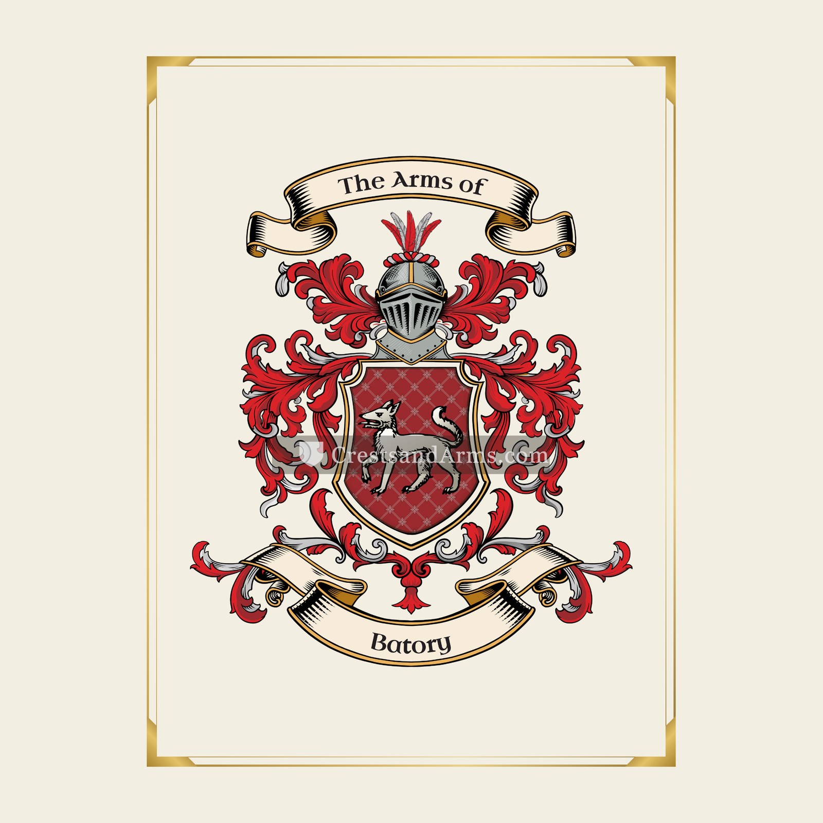 With gold border