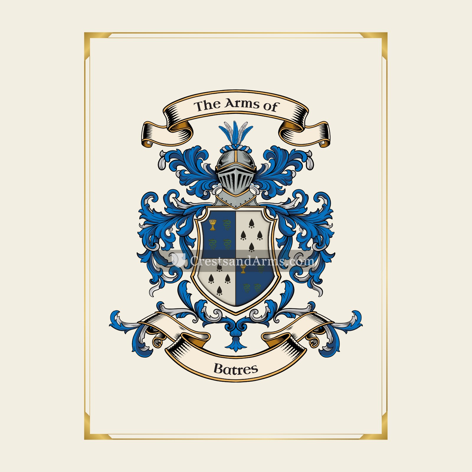 With gold border