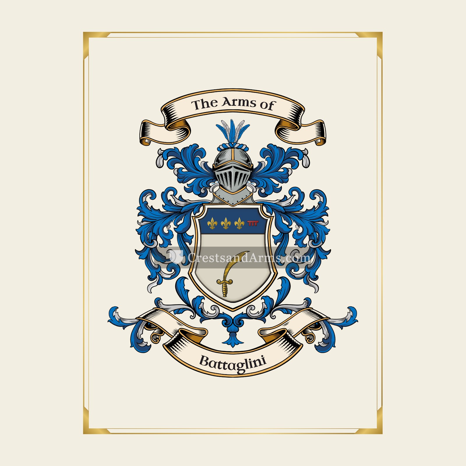 With gold border