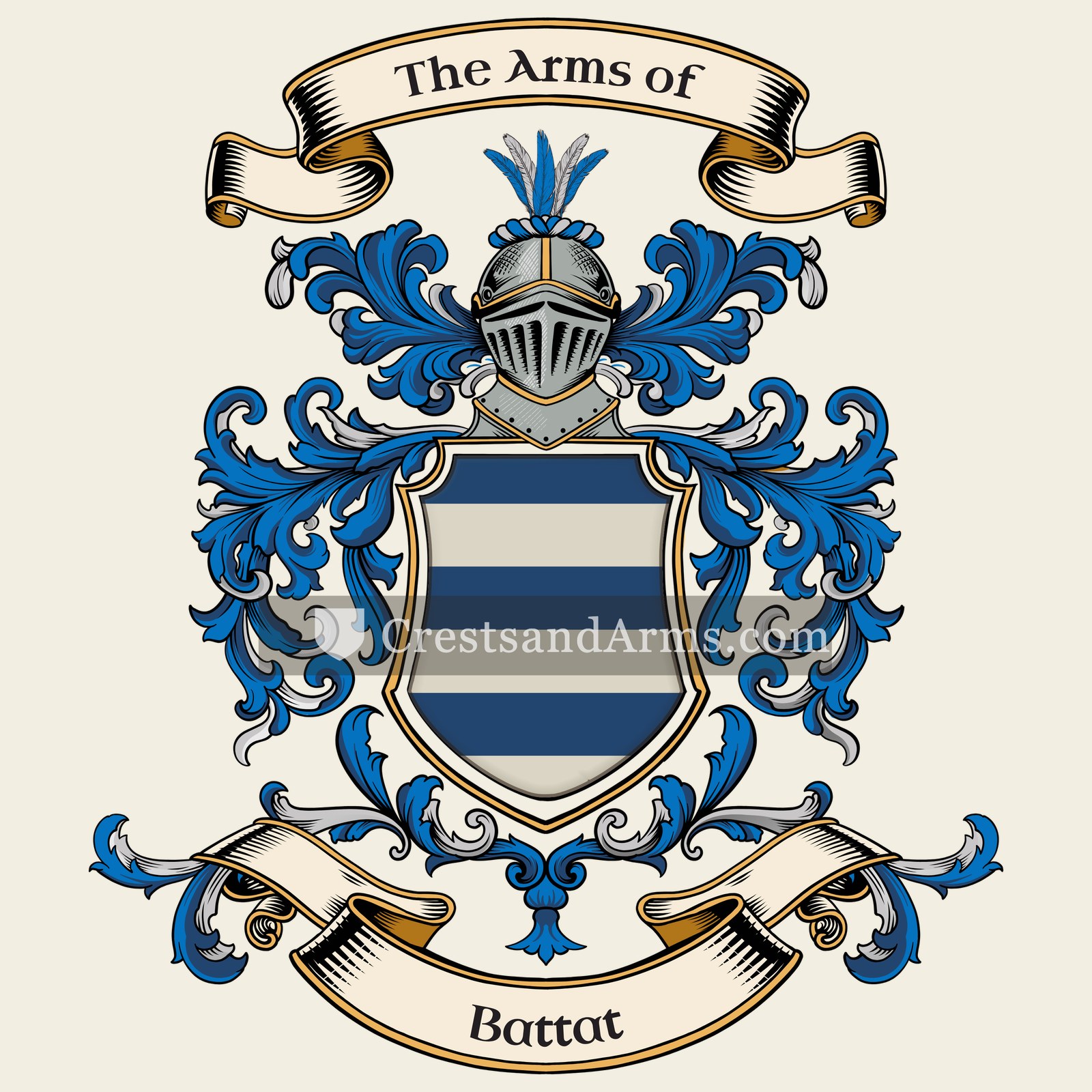 The Battat coat of arms, drawn from the recorded blazon