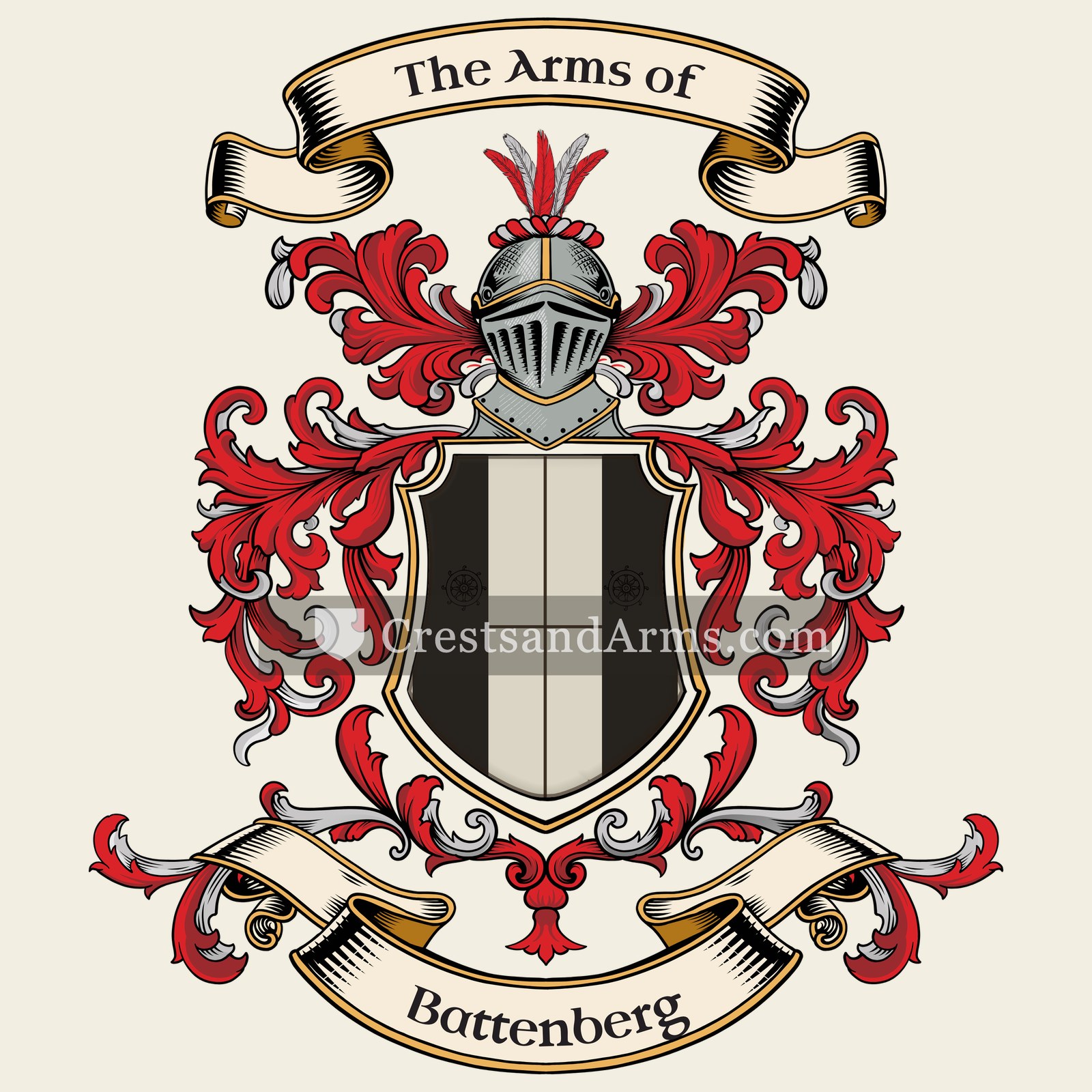 The Battenberg coat of arms, drawn from the recorded blazon