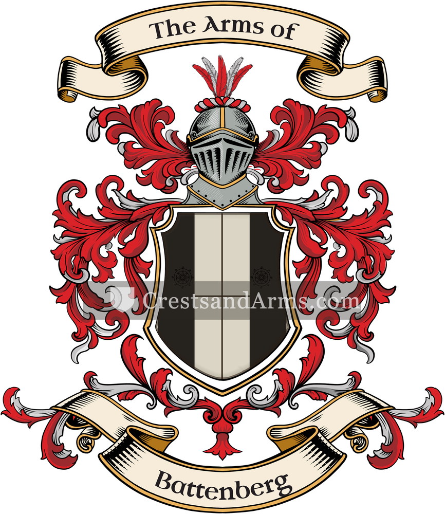The Battenberg coat of arms, drawn from the recorded blazon