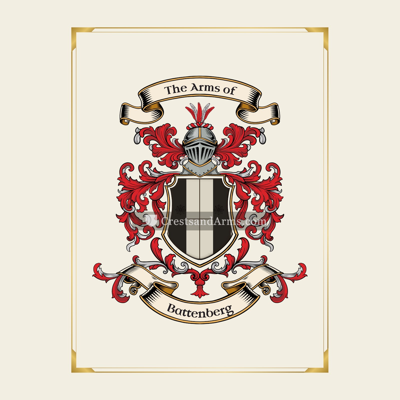 With gold border