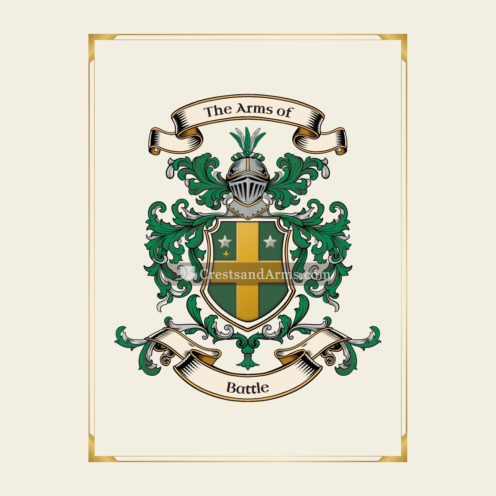 With gold border