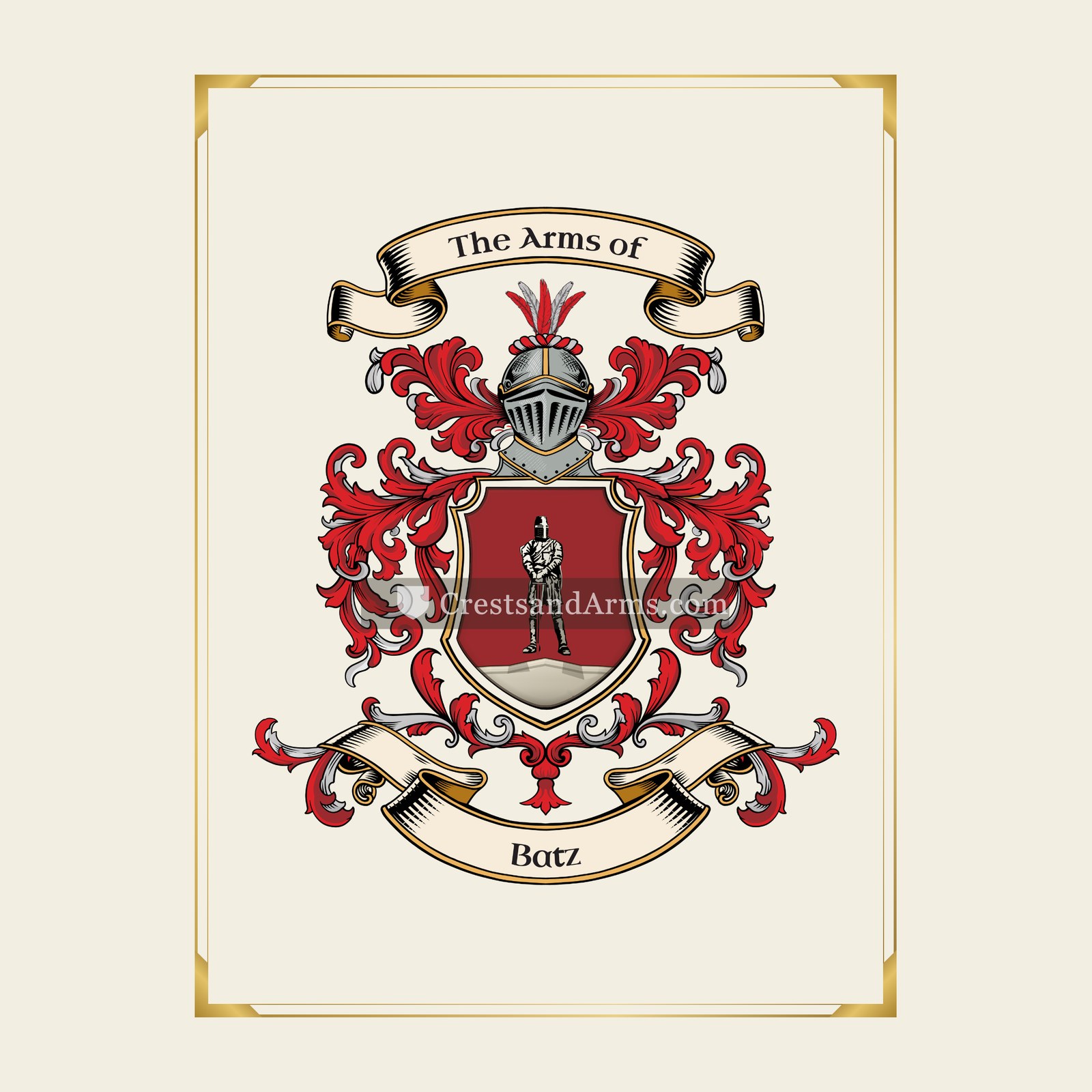 With gold border