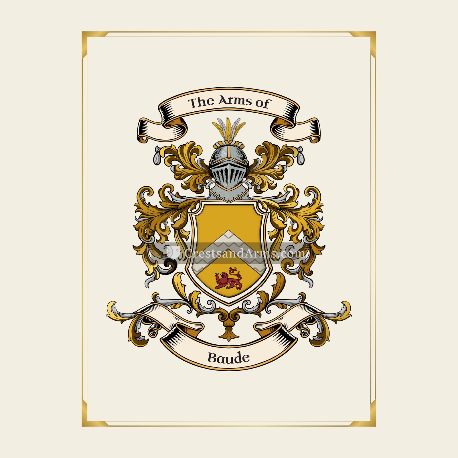 With gold border